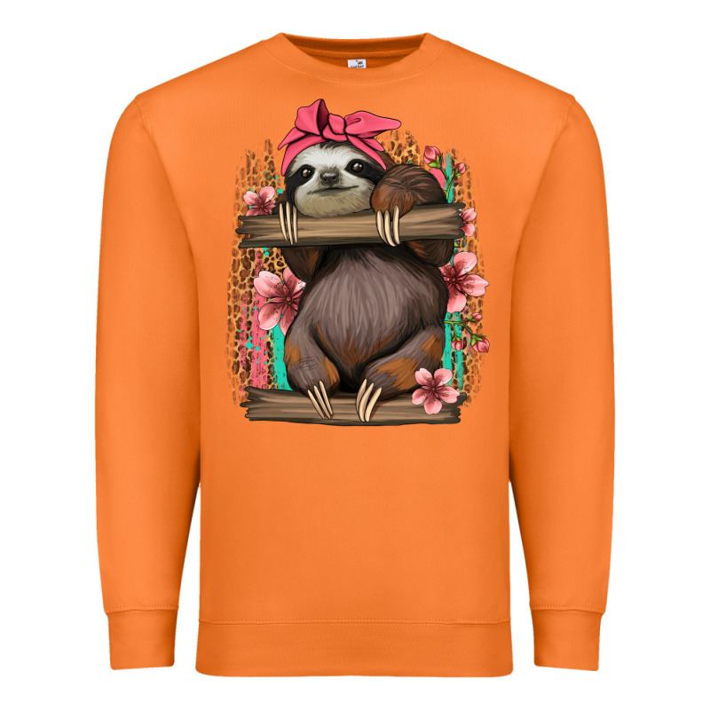 Cute Floral Baby Sloth Premium Sweatshirt by Jasminsmagicworld | Teevron