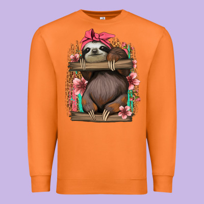 Cute Floral Baby Sloth Premium Sweatshirt Designed By Jasminsmagicworld
