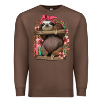 Chestnut cute floral baby sloth Premium Sweatshirt - Jasminsmagicworld