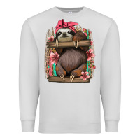 Dove Grey cute floral baby sloth Premium Sweatshirt - Jasminsmagicworld