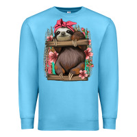 Ocean Blue cute floral baby sloth Premium Sweatshirt - Jasminsmagicworld