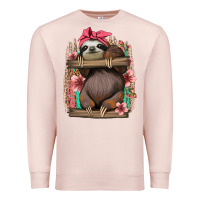 Pale Pink cute floral baby sloth Premium Sweatshirt - Jasminsmagicworld