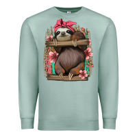 Seafoam cute floral baby sloth Premium Sweatshirt - Jasminsmagicworld
