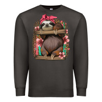 Smoke cute floral baby sloth Premium Sweatshirt - Jasminsmagicworld