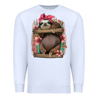 White cute floral baby sloth Premium Sweatshirt - Jasminsmagicworld