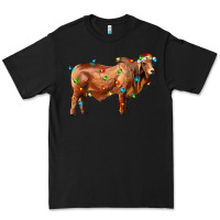 Black brahman bull with christmas lights Premium Tee - RanaPortraitStore