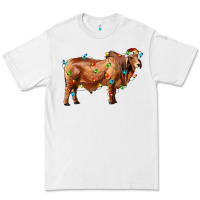 White brahman bull with christmas lights Premium Tee - RanaPortraitStore