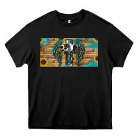 Black western blessed cros sunflowers licence plate Heavy Core Tee - RanaPortraitStore