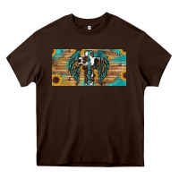 Chocolate Brown western blessed cros sunflowers licence plate Heavy Core Tee - RanaPortraitStore