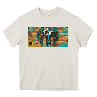 Cream western blessed cros sunflowers licence plate Heavy Core Tee - RanaPortraitStore