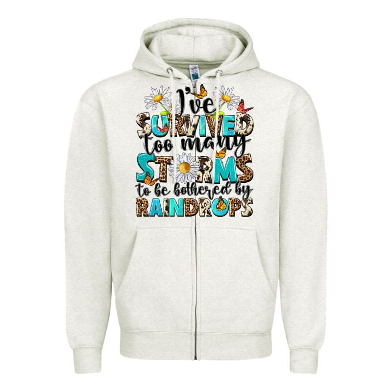 Ive Survived Too Many Storms To Be Bothered By Rai Zipper Hoodie by NancyCooperArtShop | Teevron