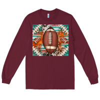 Burgundy american football serape glittertumbler Long Sleeve Tee - Jasminsmagicworld