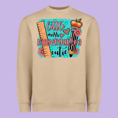 Little Miss Kindergarten Cutie Heavyweight Sweatshirt Designed By Jahusdesignshop