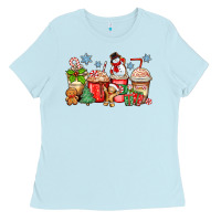 Baby Blue christmas coffee cups Ladies Tee - Zillion Design Studio