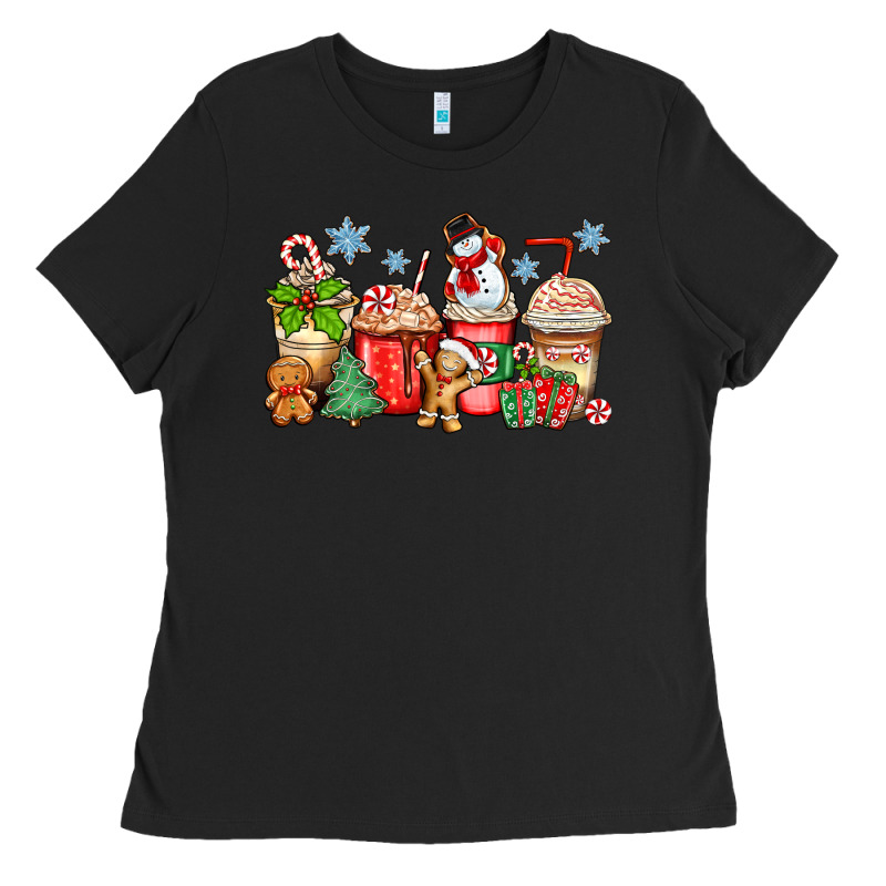Christmas Coffee Cups Ladies Tee by Zillion Design Studio | Teevron