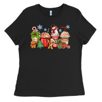 Black christmas coffee cups Ladies Tee - Zillion Design Studio
