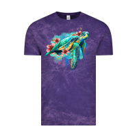 Cloud Purple floral turtle Vintage Tee - Jasminsmagicworld