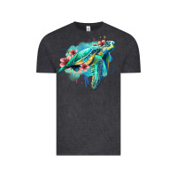 Vintage Black floral turtle Vintage Tee - Jasminsmagicworld