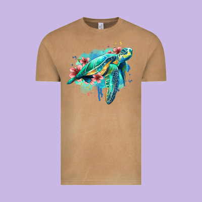 Floral Turtle Vintage Tee Designed By Jasminsmagicworld