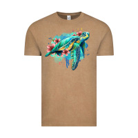 Vintage Coffee floral turtle Vintage Tee - Jasminsmagicworld