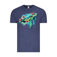 Vintage Denim floral turtle Vintage Tee - Jasminsmagicworld