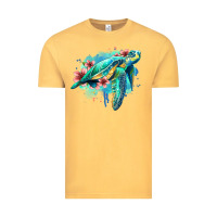 Vintage Mustard floral turtle Vintage Tee - Jasminsmagicworld