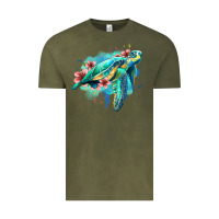 Vintage Olive floral turtle Vintage Tee - Jasminsmagicworld