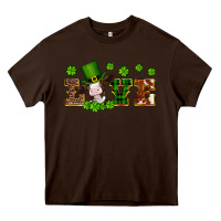 Chocolate Brown st patricks love heifer Heavy Core Tee - Artiststas
