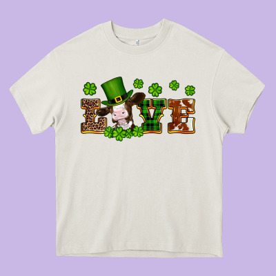 St Patricks Love Heifer Heavy Core Tee Designed By Artiststas