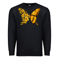 Black childhood cancer butterfly Premium Sweatshirt - Jasminsmagicworld