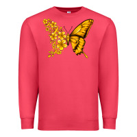 Cardinal childhood cancer butterfly Premium Sweatshirt - Jasminsmagicworld