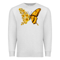 Oatmeal Heather childhood cancer butterfly Premium Sweatshirt - Jasminsmagicworld
