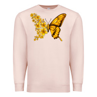 Pale Pink childhood cancer butterfly Premium Sweatshirt - Jasminsmagicworld