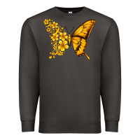 Smoke childhood cancer butterfly Premium Sweatshirt - Jasminsmagicworld