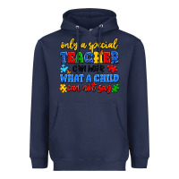 Navy only a special teacher can hear what a child can n Heavyweight Hoodie - Artiststas
