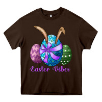 Chocolate Brown easter bunny ear eggs easter vibes Heavy Core Tee - RanaPortraitStore
