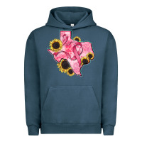 Pigment Midnight Navy texas map breast cancer Urban Hoodie - CowGirlArtShop
