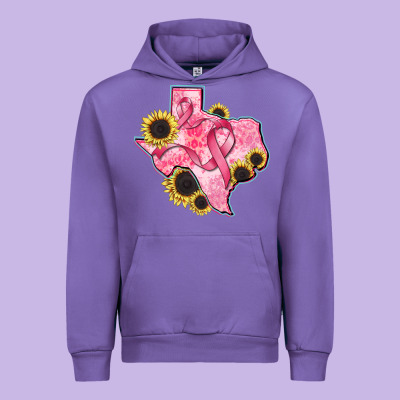 Texas Map Breast Cancer Urban Hoodie Designed By Cowgirlartshop