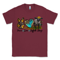 Burgundy Peace Love Suffolk Sheep Classic Tee - LillyAllenDesigns