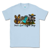 Dusty Blue Peace Love Suffolk Sheep Classic Tee - LillyAllenDesigns