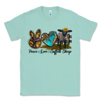 Seafoam Peace Love Suffolk Sheep Classic Tee - LillyAllenDesigns