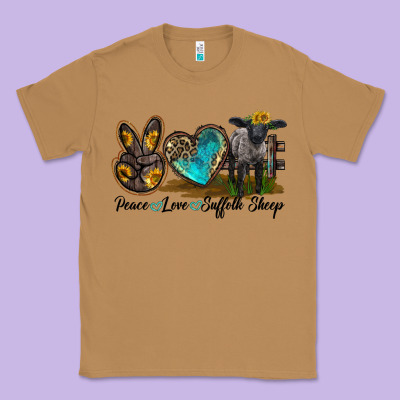 Peace Love Suffolk Sheep Classic Tee Designed By Lillyallendesigns