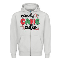 Dove Grey candy cane cutie Zipper Hoodie - MaliasSmallBusiness