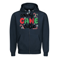 Navy candy cane cutie Zipper Hoodie - MaliasSmallBusiness