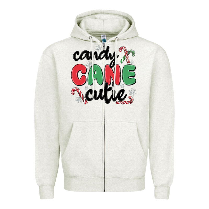 Candy Cane Cutie Zipper Hoodie by MaliasSmallBusiness | Teevron