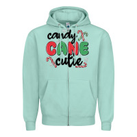 Seafoam candy cane cutie Zipper Hoodie - MaliasSmallBusiness