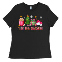 Black 'tis the season pink christmas Ladies Tee - Zillion Design Studio