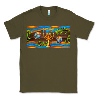 Army Green hanukkah with candlestick Classic Tee - AdoDesignShop
