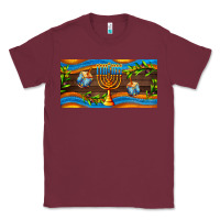Burgundy hanukkah with candlestick Classic Tee - AdoDesignShop