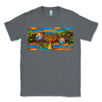 Charcoal Heather hanukkah with candlestick Classic Tee - AdoDesignShop
